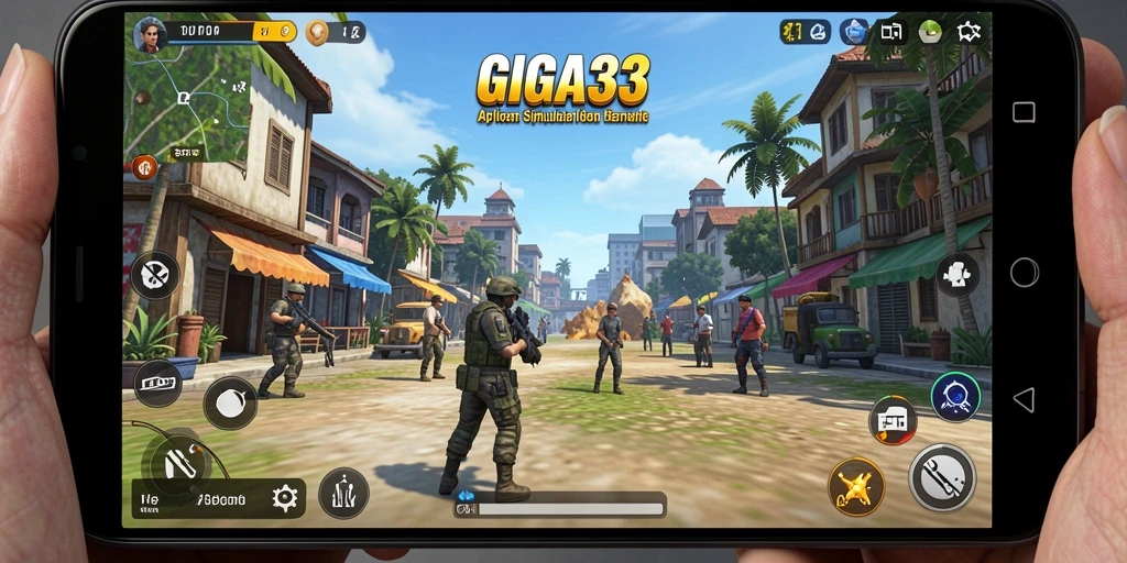 Screenshot utama GIGA33 menunjukkan aksi gameplay Simulation yang seru dan mendebarkan.