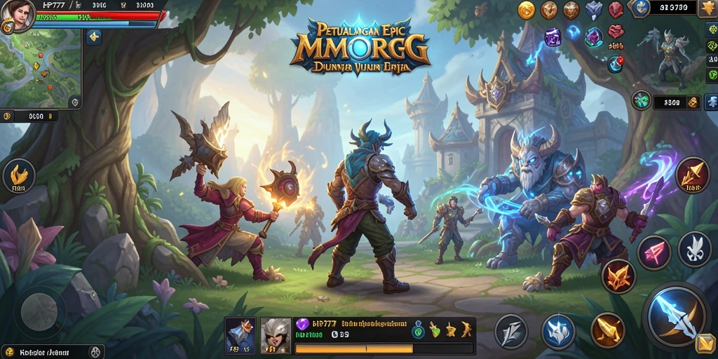 Screenshot HP777 menampilkan pertarungan mendebarkan di dunia MMORPG.
