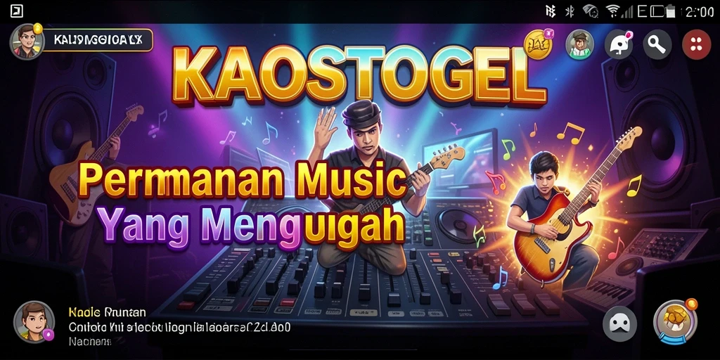 Tampilan menakjubkan dari KAOSTOGEL saat gameplay musik berlangsung.