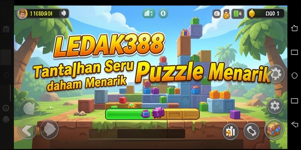 Tampilan gameplay menarik dan seru dari LEDAK388 dengan berbagai puzzle.