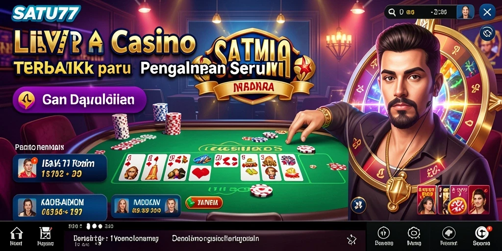 Tampilan gameplay Live Casino yang menarik dari SATU77.