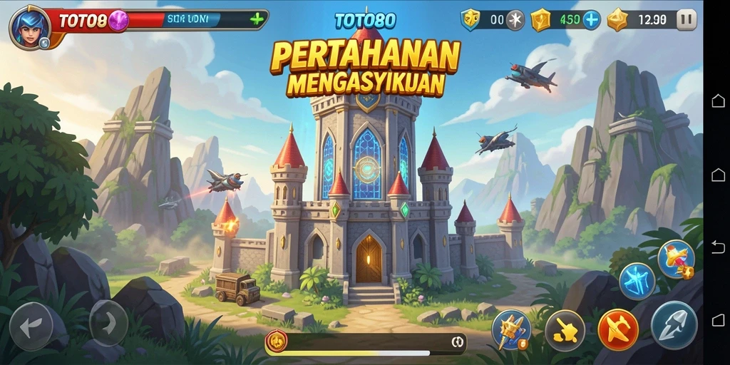 Screenshot TOTO80 yang menampilkan aksi seru dalam Tower Defense.