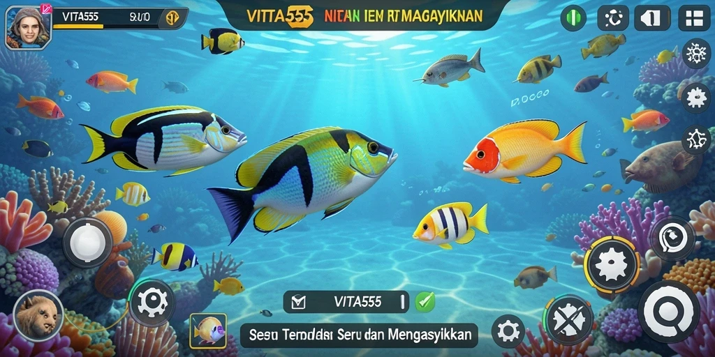 Tampilan gameplay VITA555 menembak ikan dengan efek menakjubkan.